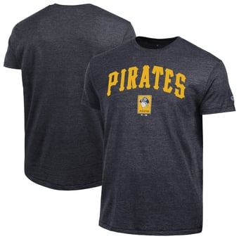 Men's Champion  Black Pittsburgh Pirates Cooperstown Wordmark Lockup Tri-Blend T-Shirt