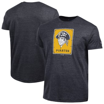 Men's Champion  Black Pittsburgh Pirates Cooperstown Logo Tri-Blend T-Shirt