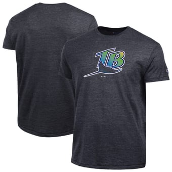 Men's Champion  Black Tampa Bay Rays Cooperstown Logo Tri-Blend T-Shirt