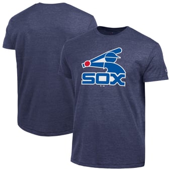 Men's Champion  Navy Chicago White Sox Cooperstown Logo Tri-Blend T-Shirt