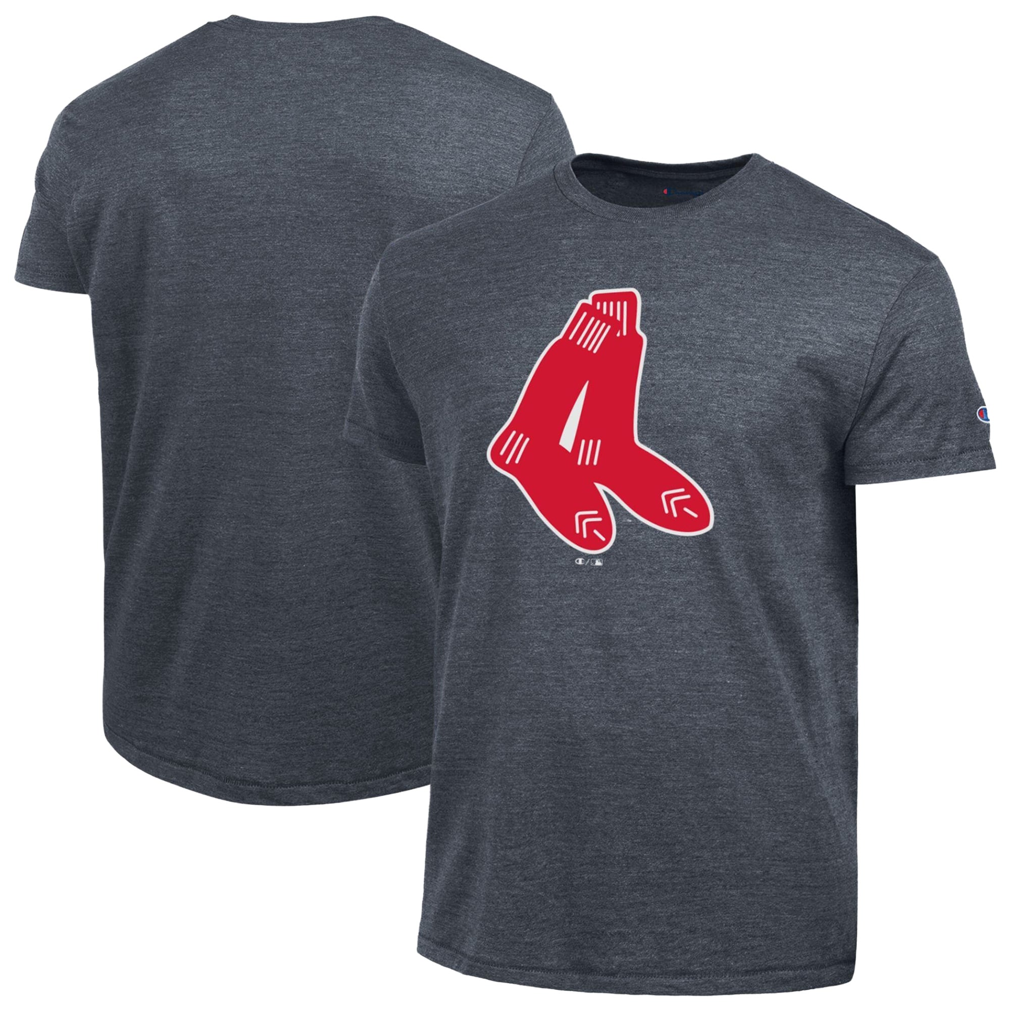 Men's Champion  Navy Boston Red Sox Cooperstown Logo Tri-Blend T-Shirt