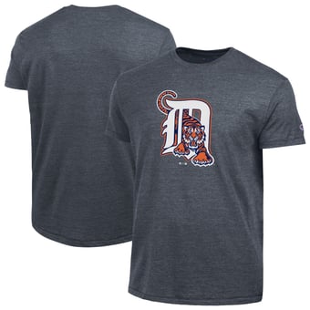Men's Champion  Navy Detroit Tigers Cooperstown Logo Tri-Blend T-Shirt
