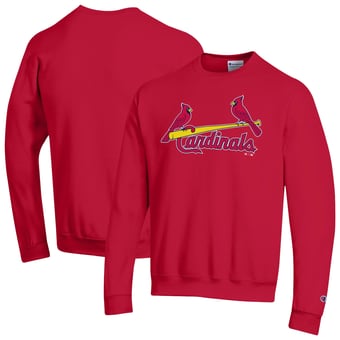 Men's Champion Red St. Louis Cardinals Powerblend Wordmark Sweatshirt