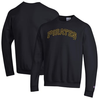 Men's Champion Black Pittsburgh Pirates Powerblend Wordmark Sweatshirt