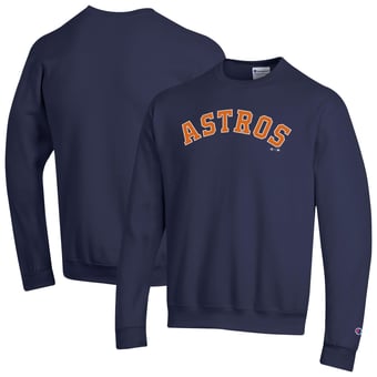 Men's Champion Navy Houston Astros Powerblend Wordmark Sweatshirt
