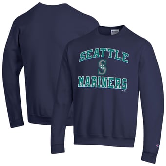Men's Champion  Navy Seattle Mariners Heart & Soul Powerblend Sweatshirt