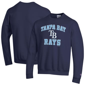 Men's Champion  Navy Tampa Bay Rays Heart & Soul Powerblend Sweatshirt