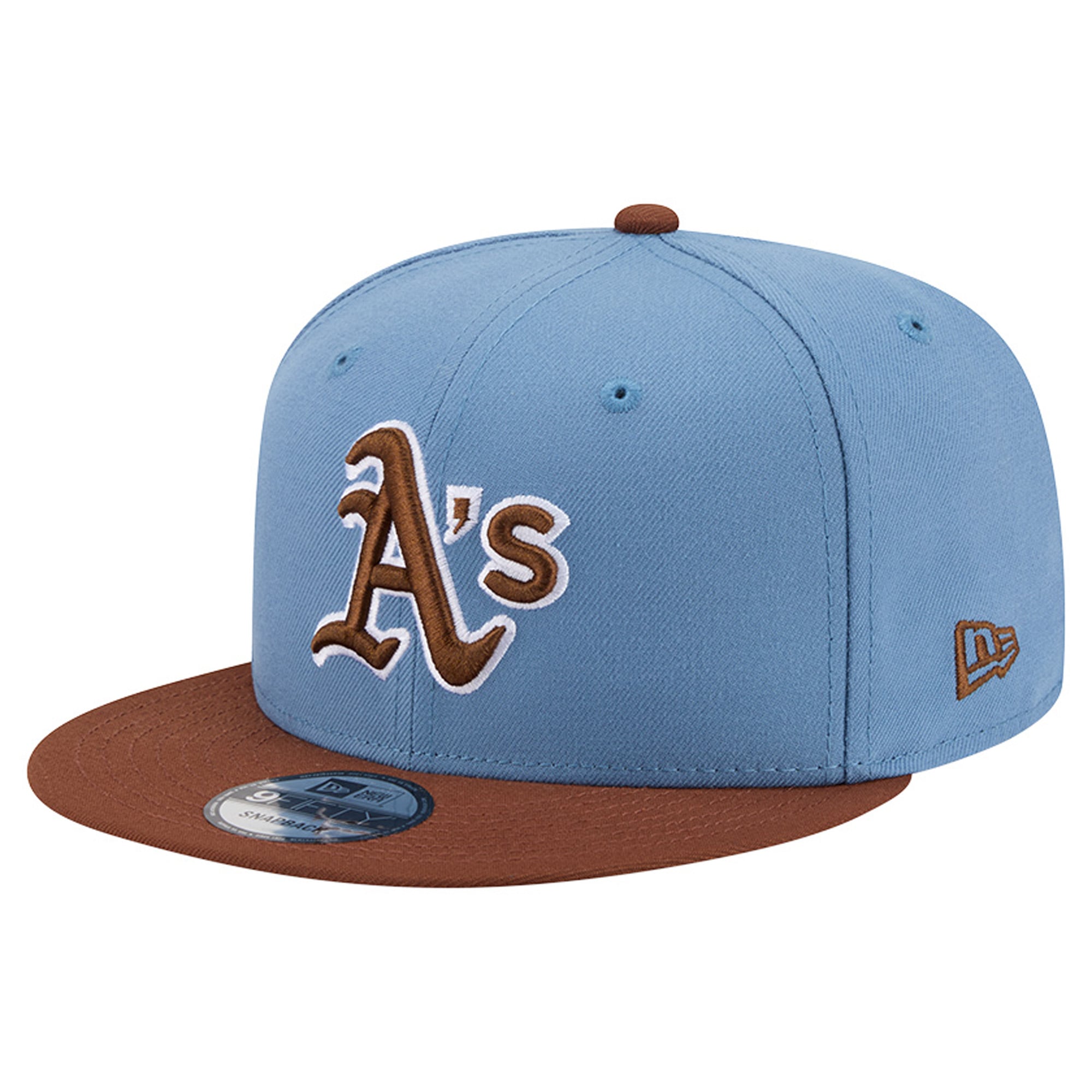Men's New Era Light Blue/Brown Athletics Color Pack 9FIFTY Snapback Hat