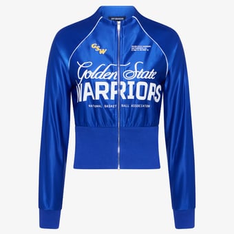 Women's  Royal Golden State Warriors Cropped Track Jacket
