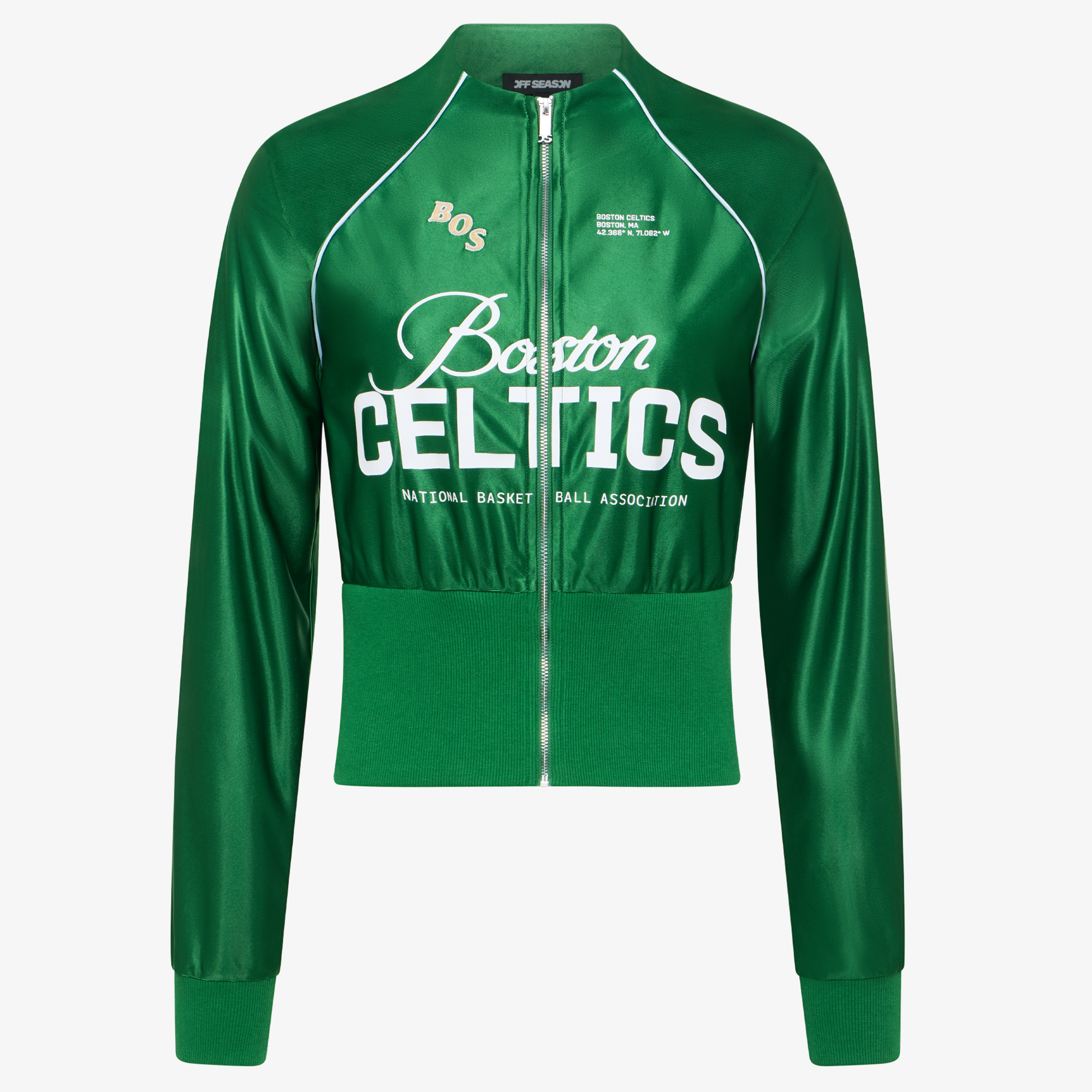 Women's Kelly Green Boston Celtics Cropped Track Jacket