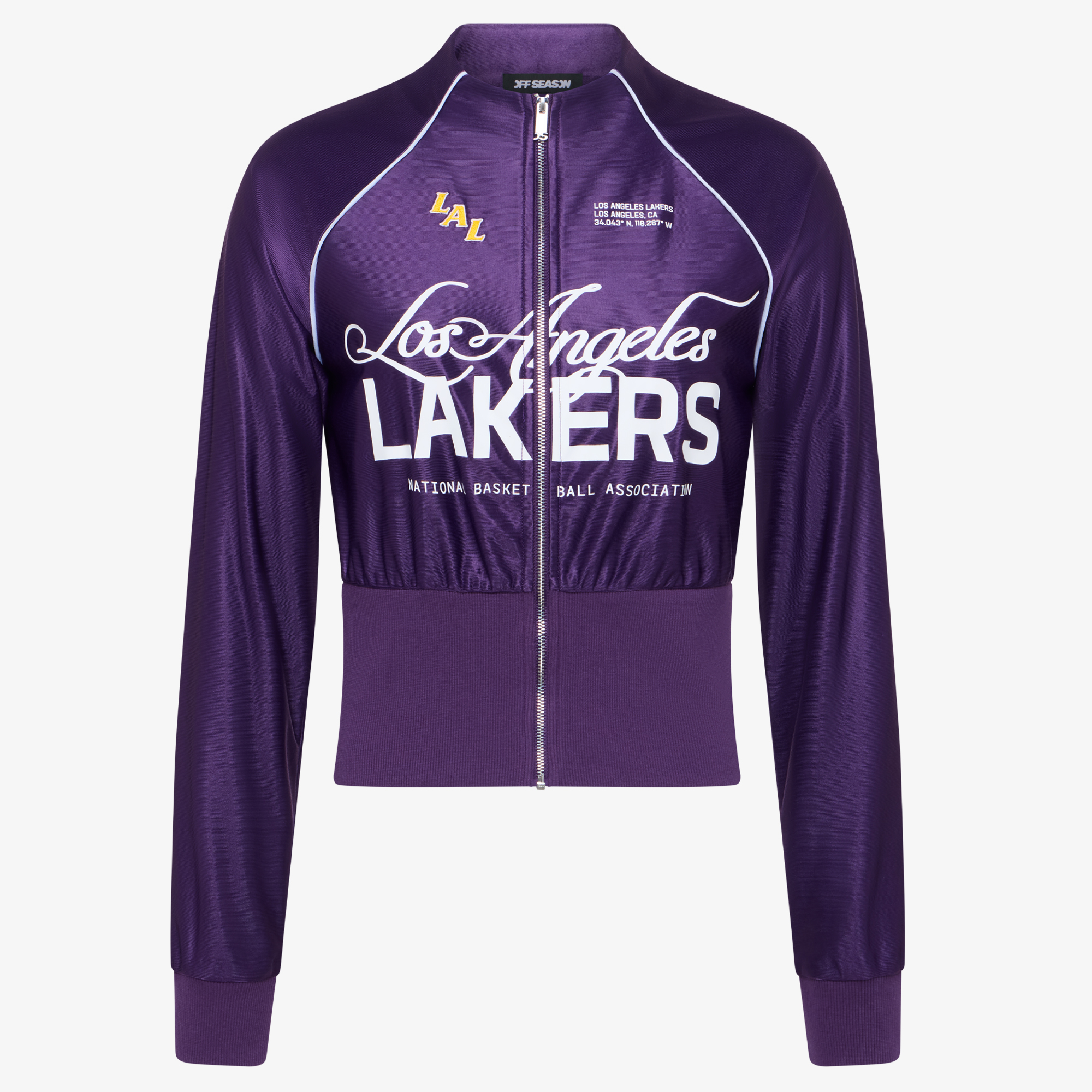 Women's Purple Los Angeles Lakers Cropped Track Jacket