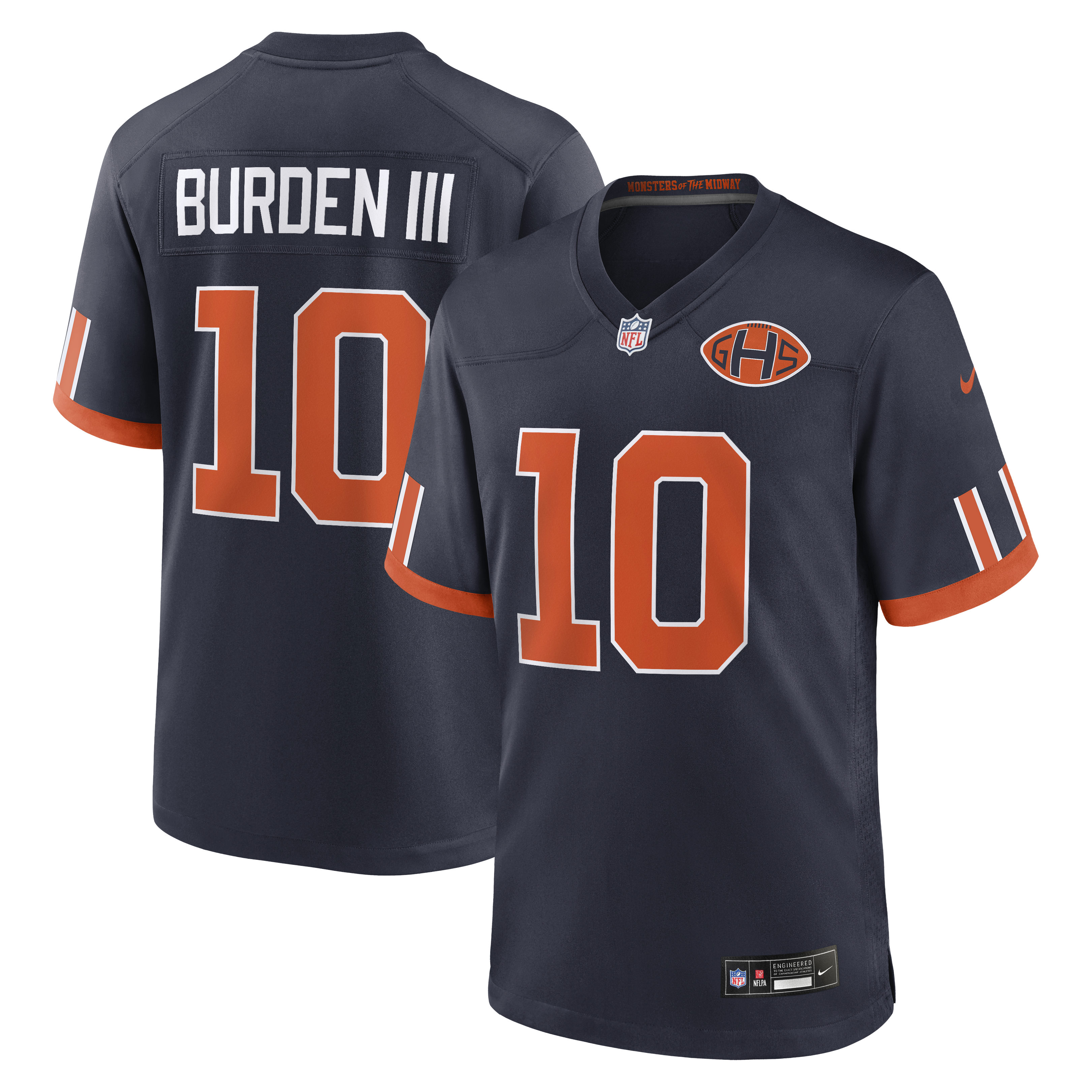 Men's Nike Luther Burden III Navy Chicago Bears 2026 Rivalries Collection Game Jersey