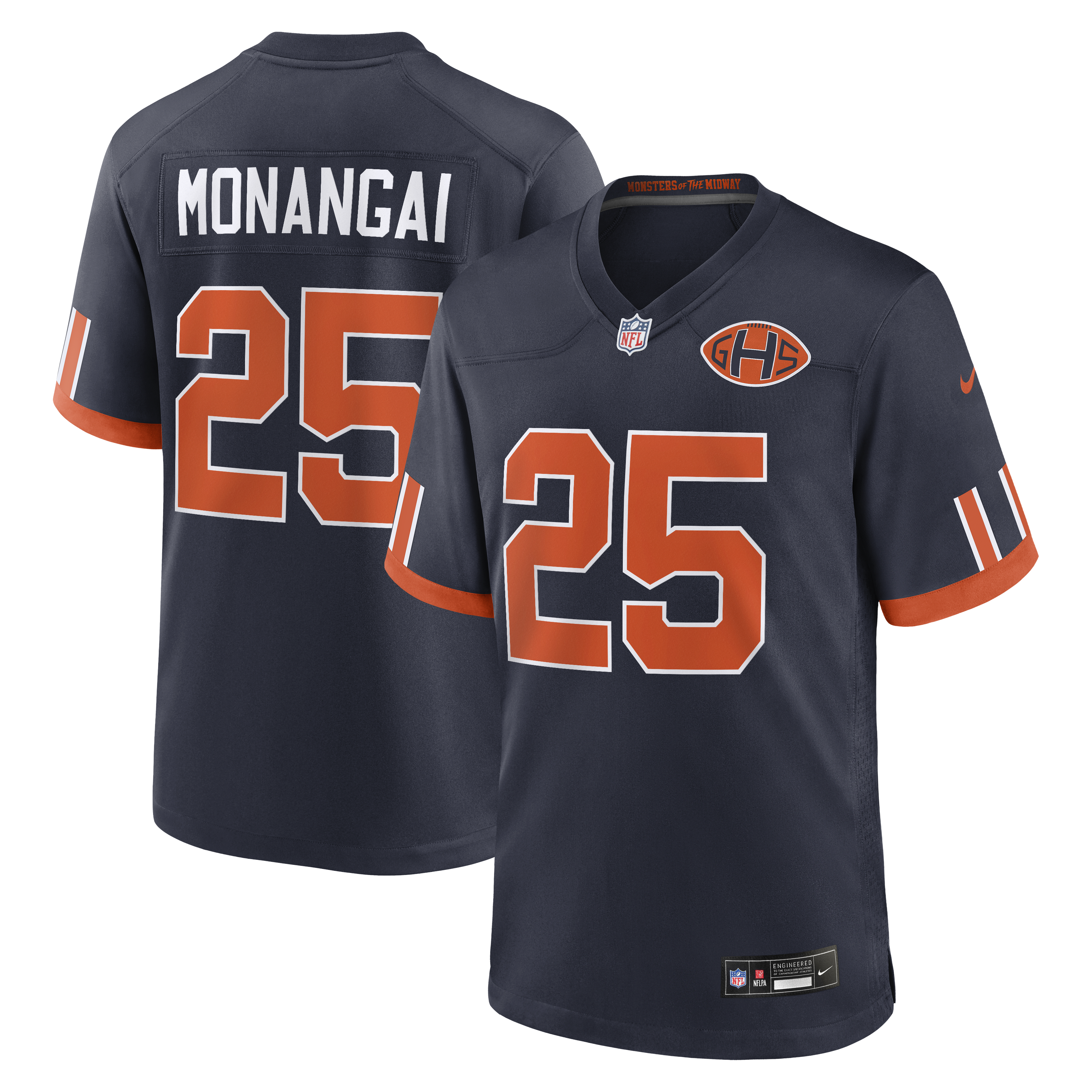 Men's Nike Kyle Monangai Navy Chicago Bears 2026 Rivalries Collection Game Jersey