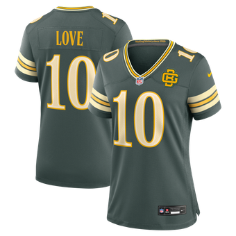 Women's Nike Jordan Love Green Green Bay Packers 2026 Rivalries Collection Game Jersey
