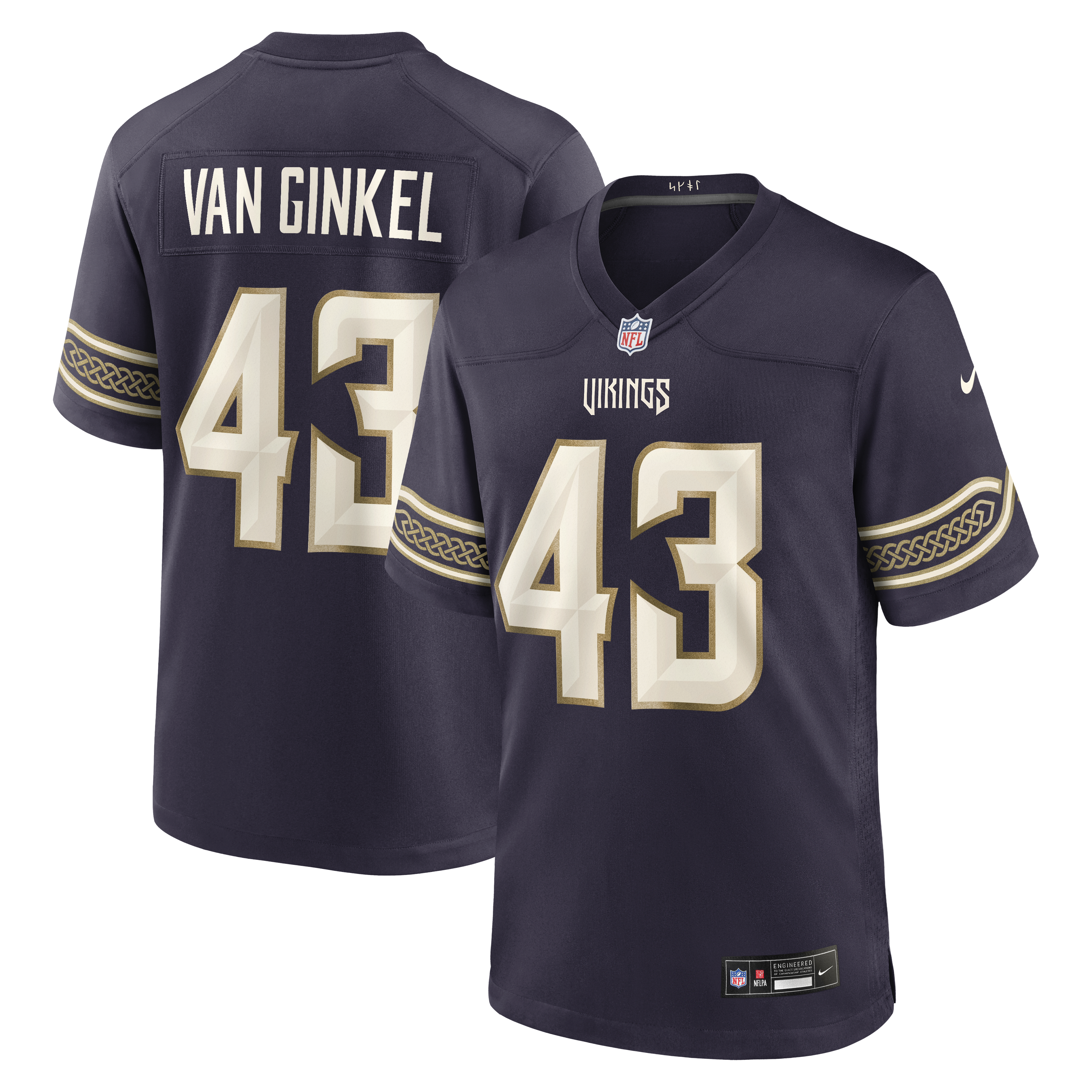 Men's Nike Andrew Van Ginkel Purple Minnesota Vikings 2026 Rivalries Collection Game Jersey