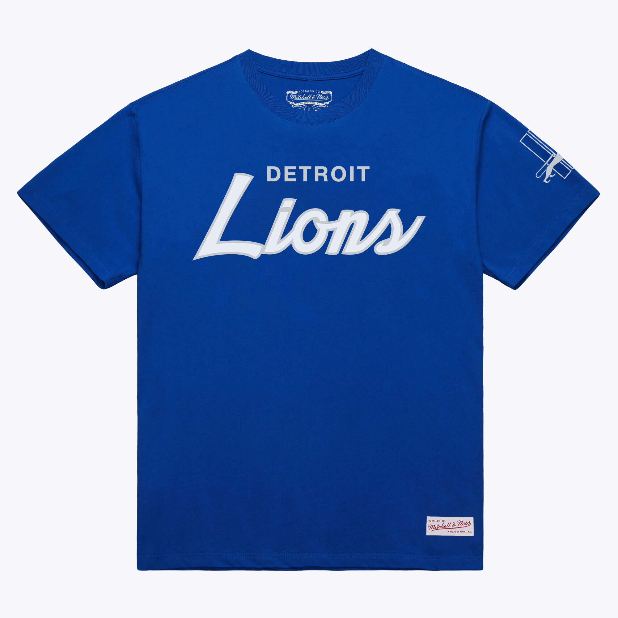 Men's Mitchell & Ness Blue Detroit Lions Head Coach Classic T-Shirt