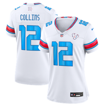 Women's Nike Nico Collins White Houston Texans 2026 Rivalries Collection Game Jersey