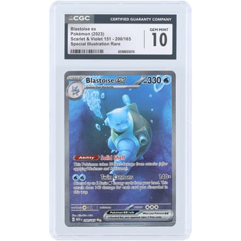 Blastoise EX 2023 Pokemon 151 Special Illustration Rare #200 CGC Authenticated 10 Card