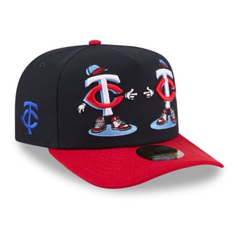 Men's New Era Navy/Red Minnesota Twins Cartoon A-Frame 59FIFTY Fitted Hat