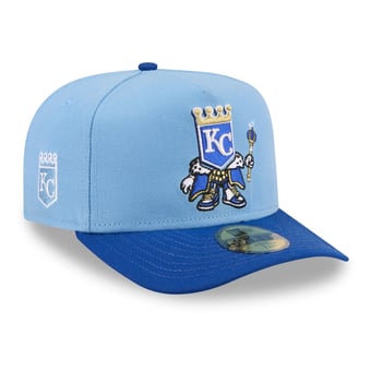 Men's New Era Light Blue/Blue Kansas City Royals Cartoon A-Frame 59FIFTY Fitted Hat