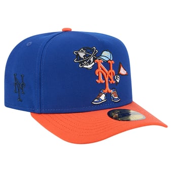 Men's New Era Blue/Orange New York Mets Cartoon A-Frame 59FIFTY Fitted Hat