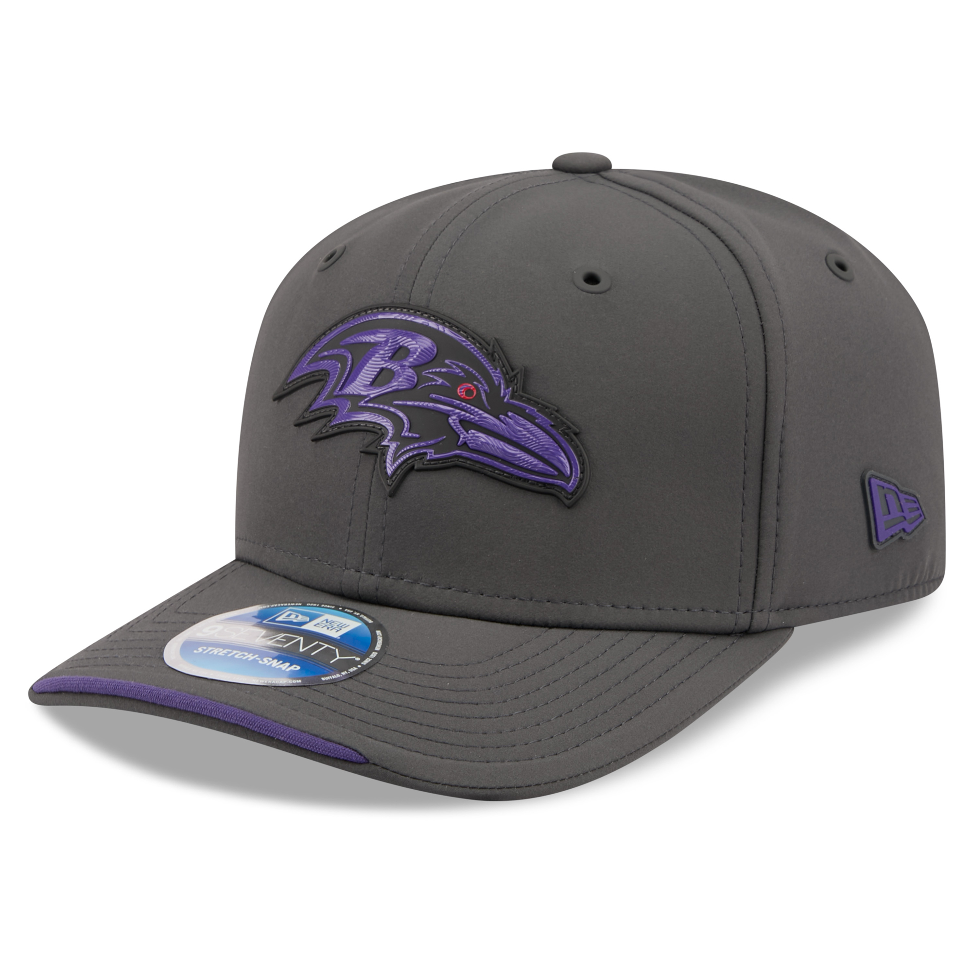 Men's New Era Charcoal Baltimore Ravens 2026 Sideline Cold Weather  9SEVENTY Adjustable Hat