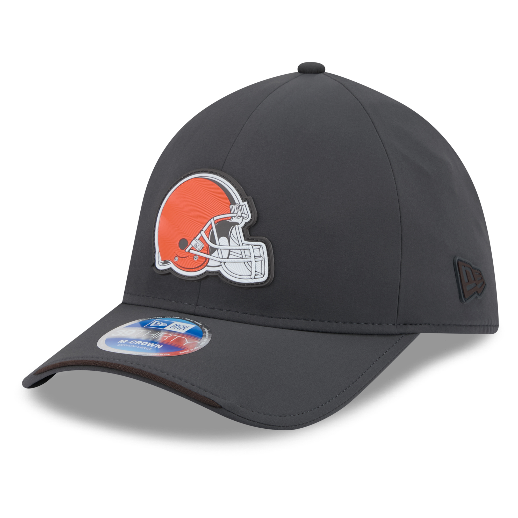 Men's New Era Charcoal Cleveland Browns 2026 Sideline Cold Weather  39THIRTY M-Crown Stretch Hat