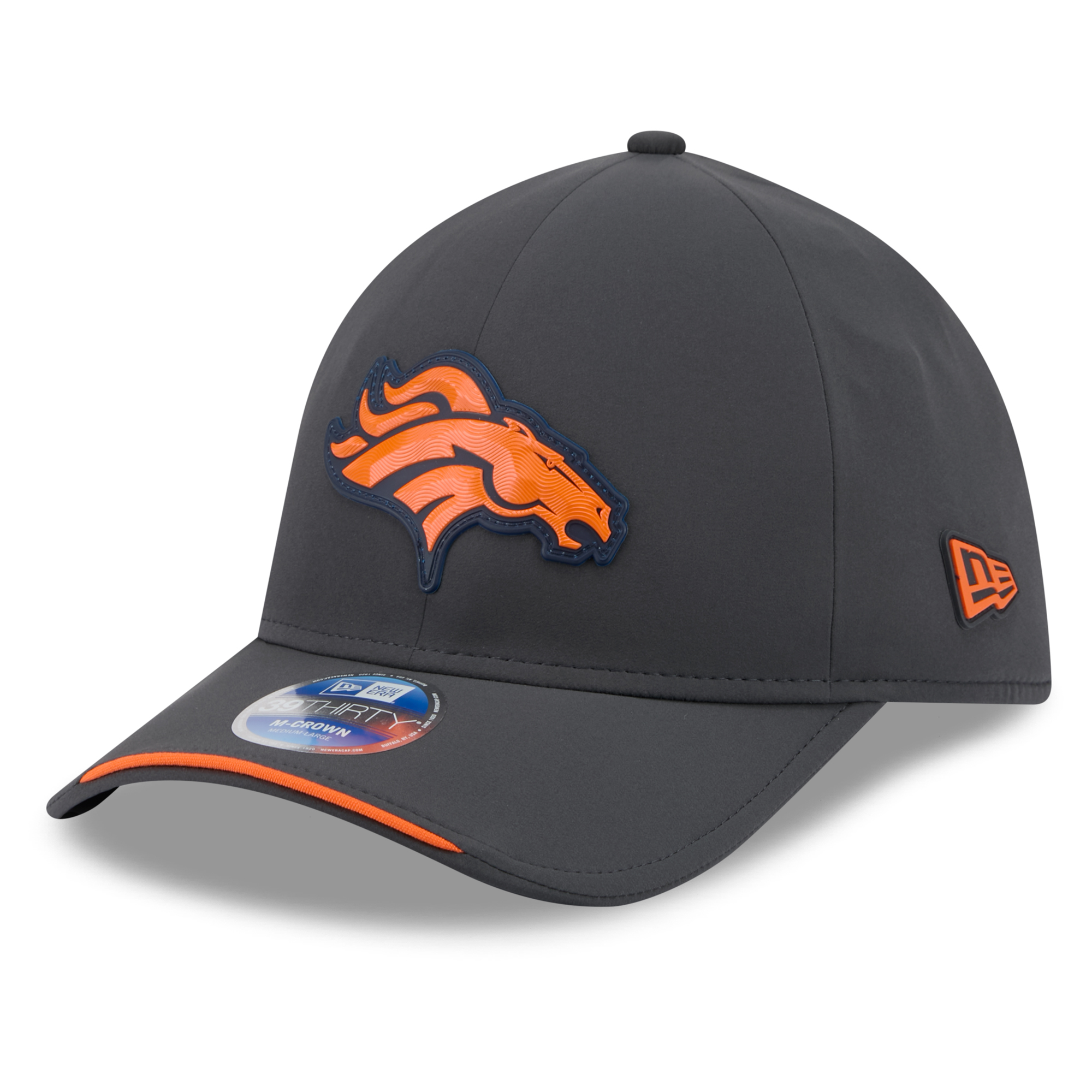 New Era Men's Charcoal Denver Broncos 2026 Sideline Cold Weather 39THIRTY M-Crown Stretch Hat - Charcoal