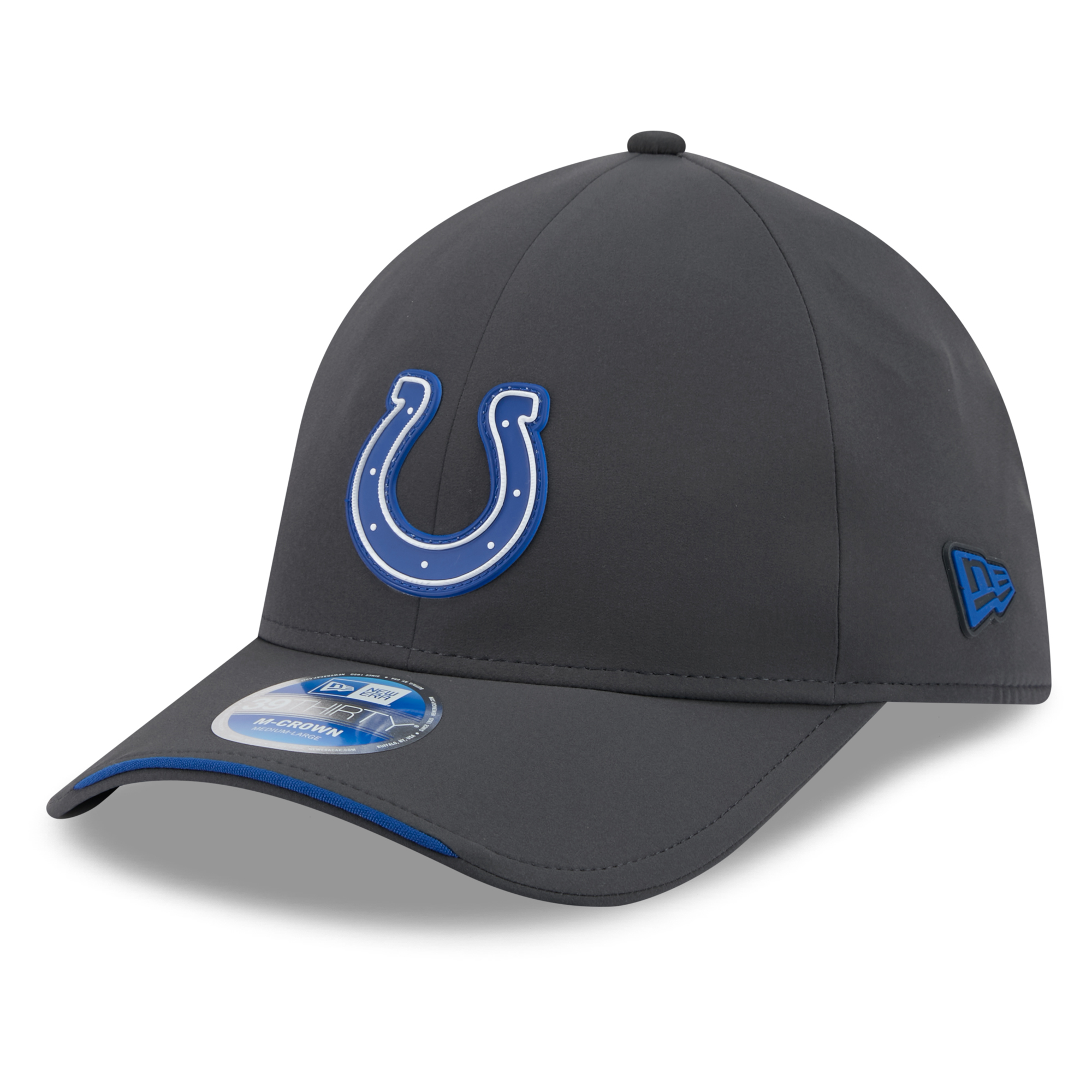 Men's New Era Charcoal Indianapolis Colts 2026 Sideline Cold Weather  39THIRTY M-Crown Stretch Hat
