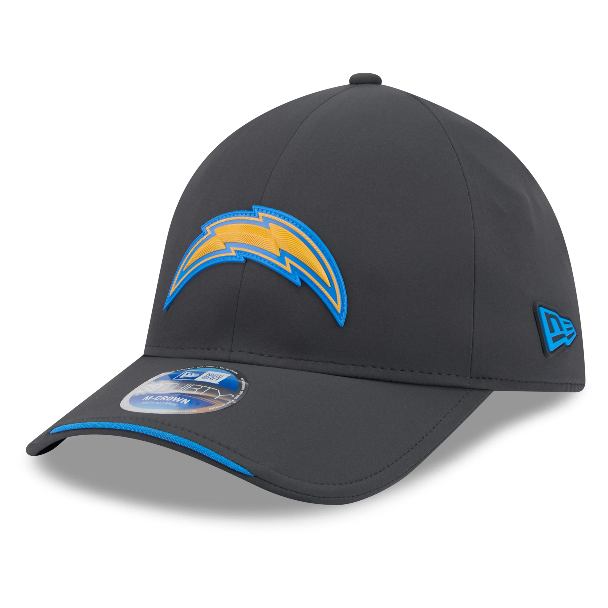Men's New Era Charcoal Los Angeles Chargers 2026 Sideline Cold Weather 39THIRTY M-Crown Stretch Hat