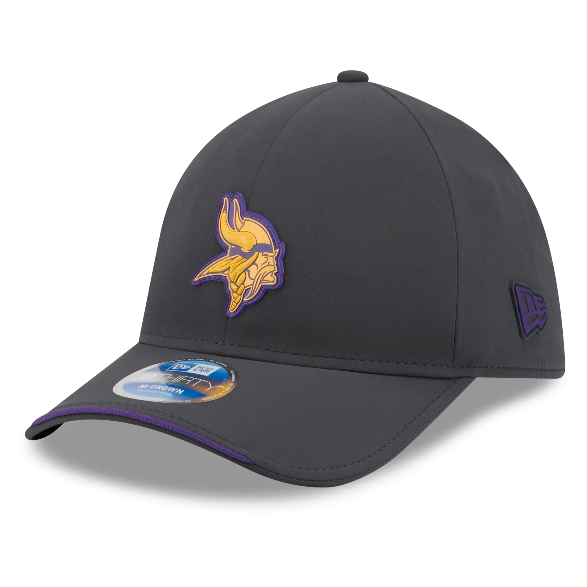 New Era Men's Charcoal Minnesota Vikings 2026 Sideline Cold Weather 39THIRTY M-Crown Stretch Hat - Charcoal