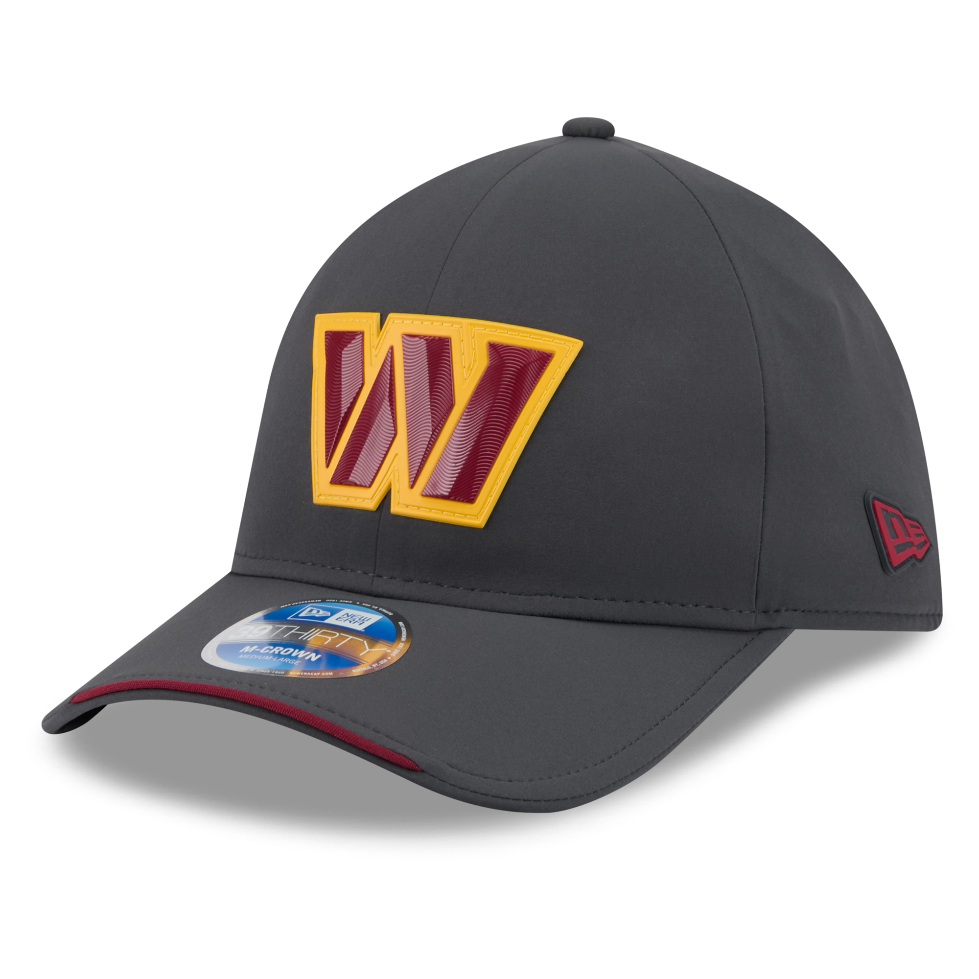 New Era Men's Charcoal Washington Commanders 2026 Sideline Cold Weather 39THIRTY M-Crown Stretch Hat - Charcoal