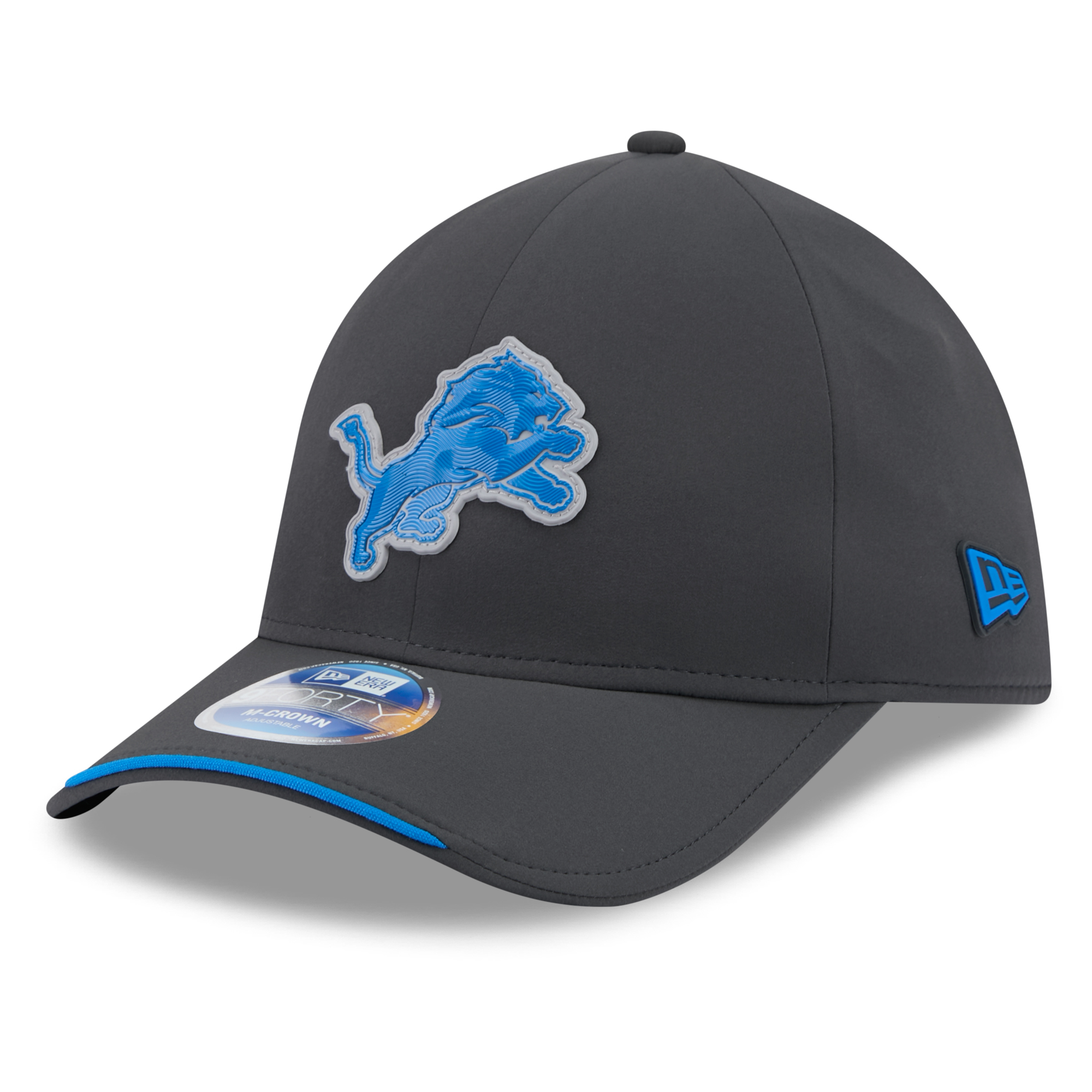 Men's New Era Charcoal Detroit Lions 2026 Sideline Cold Weather  9FORTY M-Crown Adjustable Hat