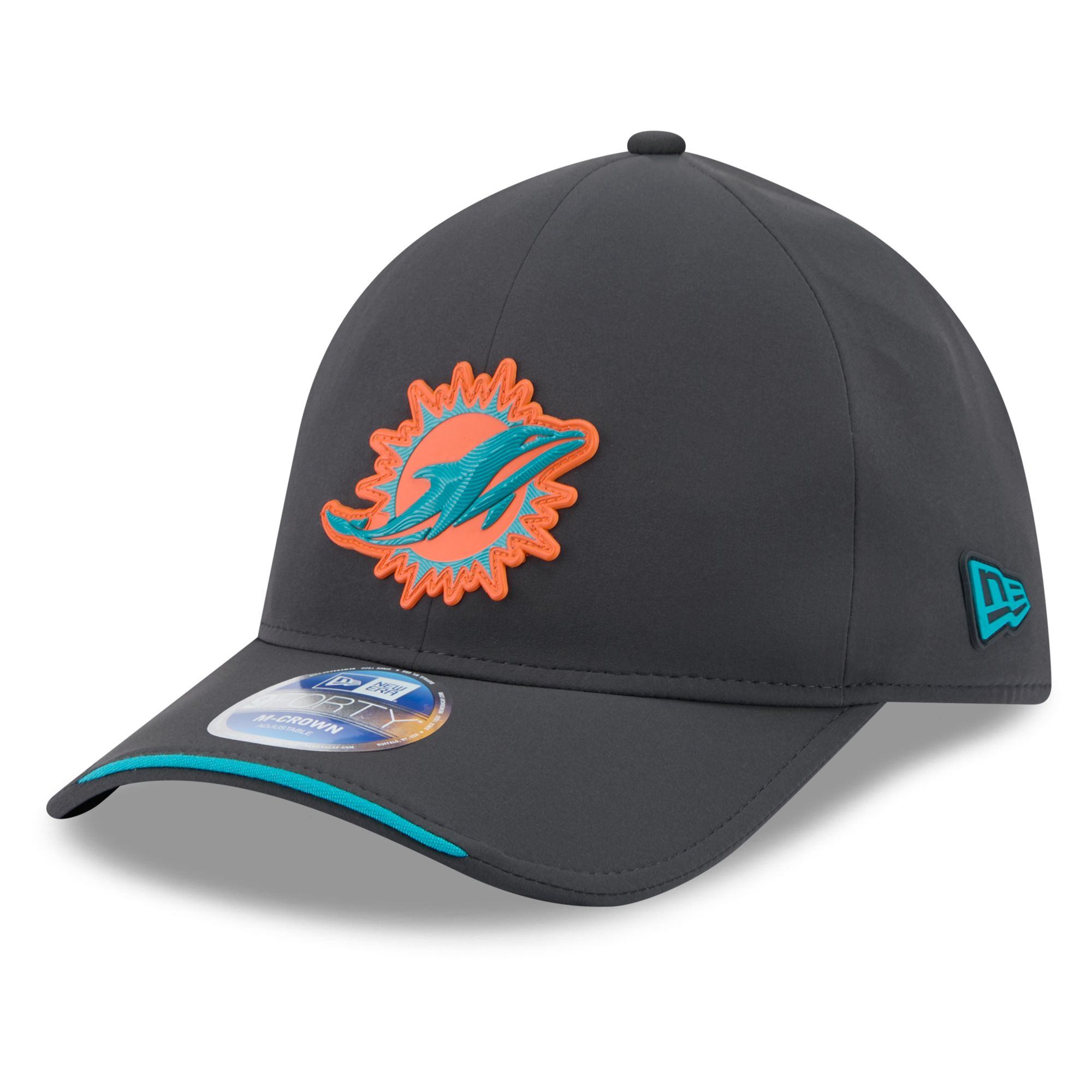 Men's New Era Charcoal Miami Dolphins 2026 Sideline Cold Weather  9FORTY M-Crown Adjustable Hat