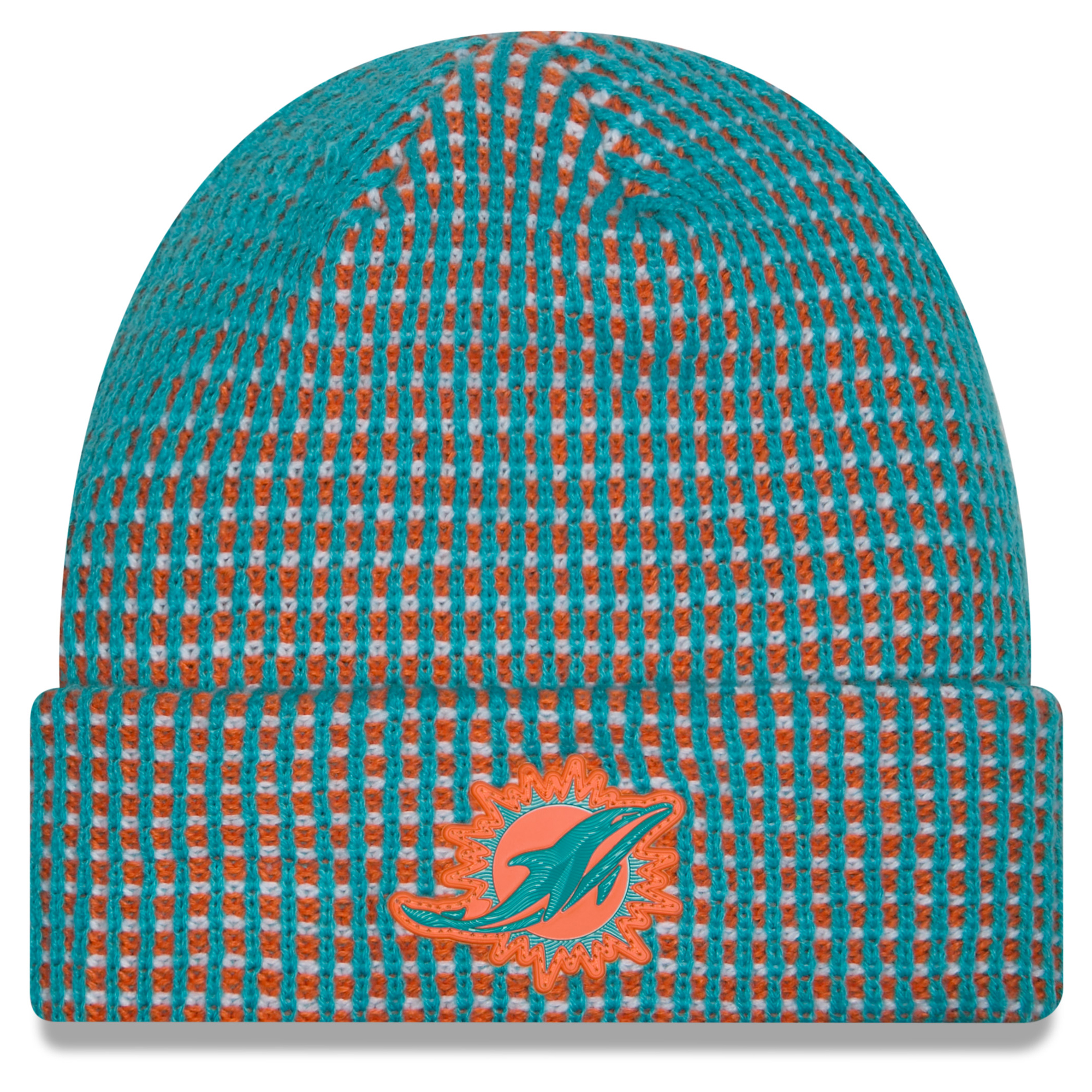 Men's New Era Aqua Miami Dolphins 2026 Sideline Cold Weather Cuffed Knit Hat