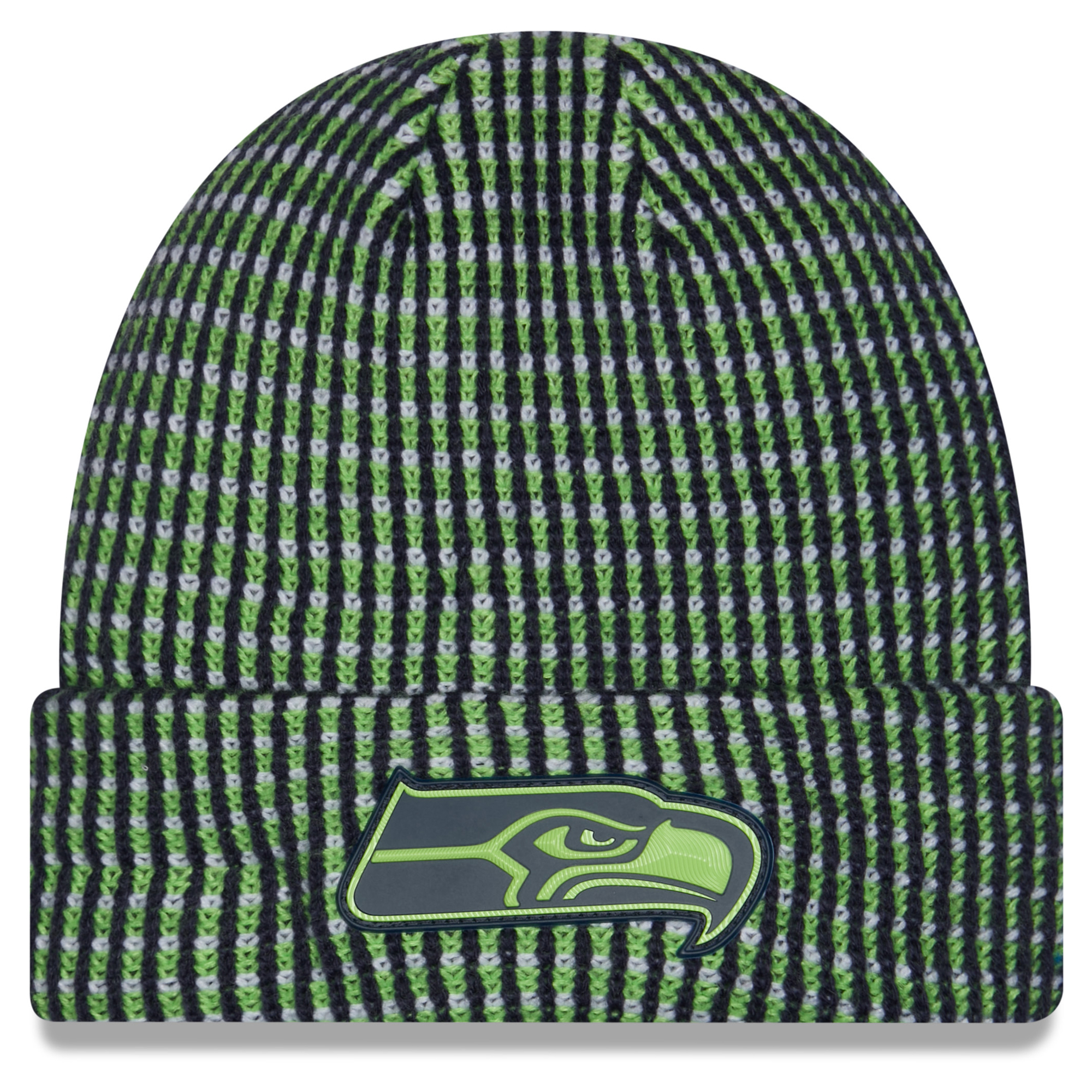 Men's New Era Neon Green Seattle Seahawks 2026 Sideline Cold Weather  Cuffed Knit Hat