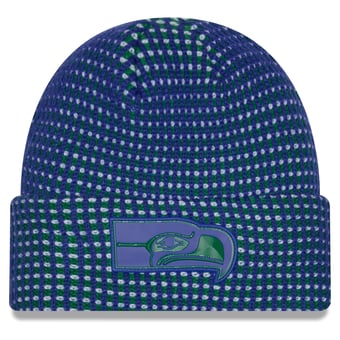 Men's New Era Royal Seattle Seahawks 2026 Sideline Cold Weather Throwback Cuffed Knit Hat