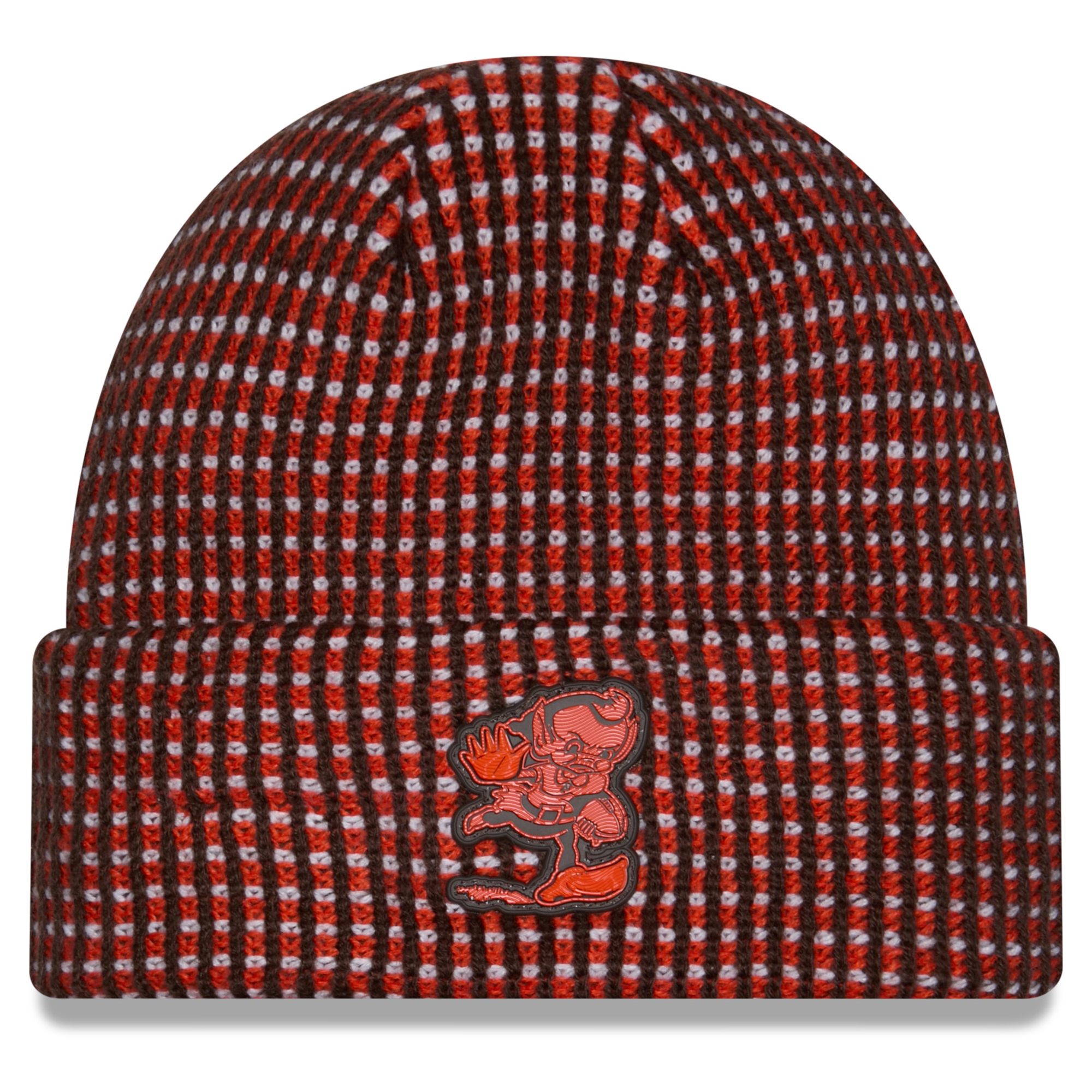 Men's New Era Orange Cleveland Browns 2026 Sideline Cold Weather Throwback Cuffed Knit Hat