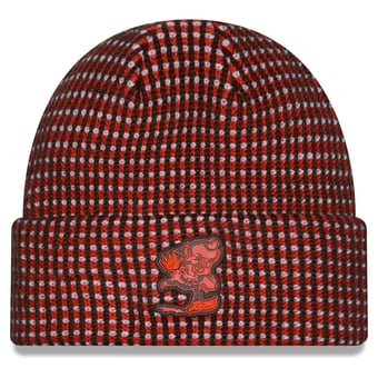 Men's New Era Orange Cleveland Browns 2026 Sideline Cold Weather Throwback Cuffed Knit Hat