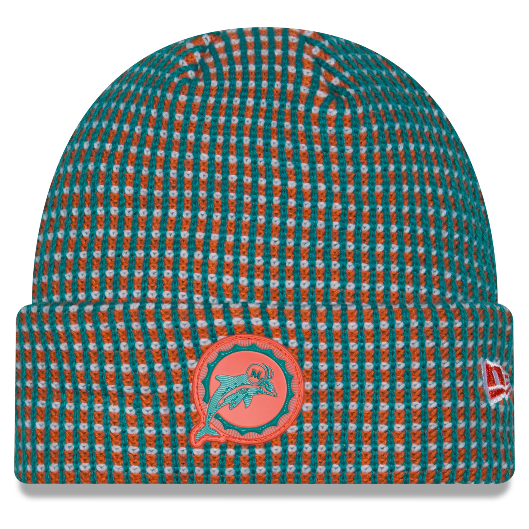 Men's New Era Aqua Miami Dolphins 2026 Sideline Cold Weather Cuffed Knit Hat
