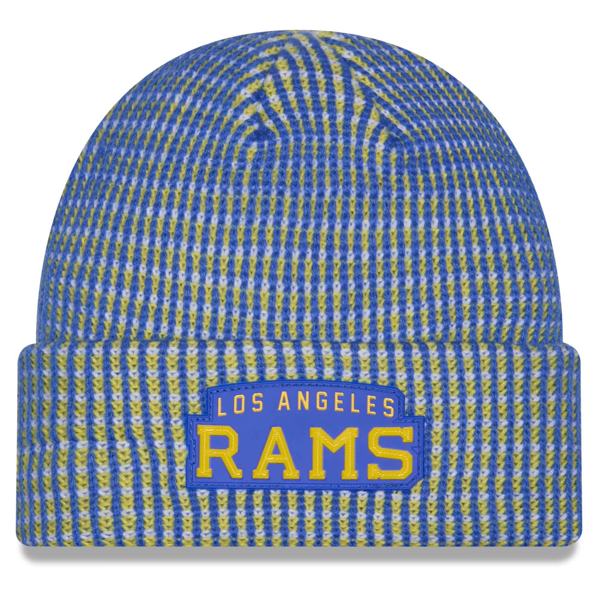 Men's New Era Royal Los Angeles Rams 2026 Sideline Cold Weather Throwback Cuffed Knit Hat