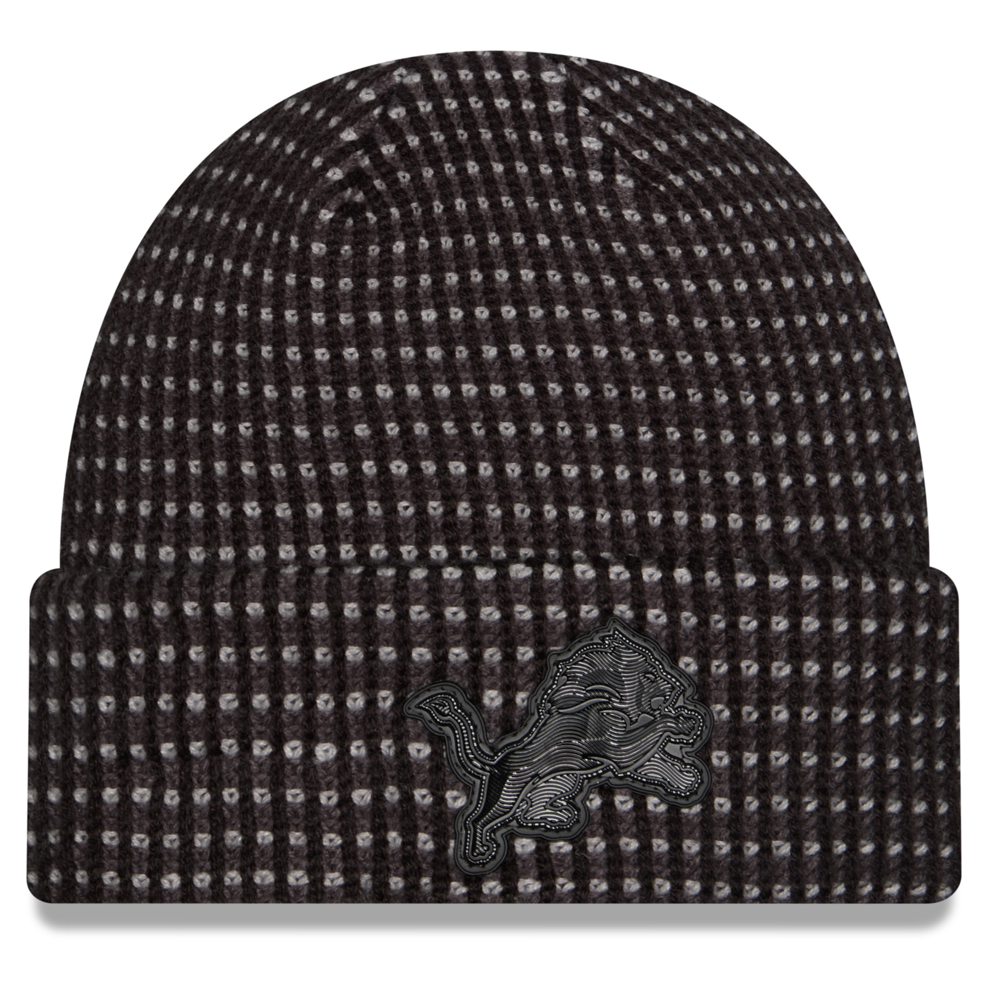 Men's New Era Black Detroit Lions 2026 Sideline Cold Weather Cuffed Knit Hat