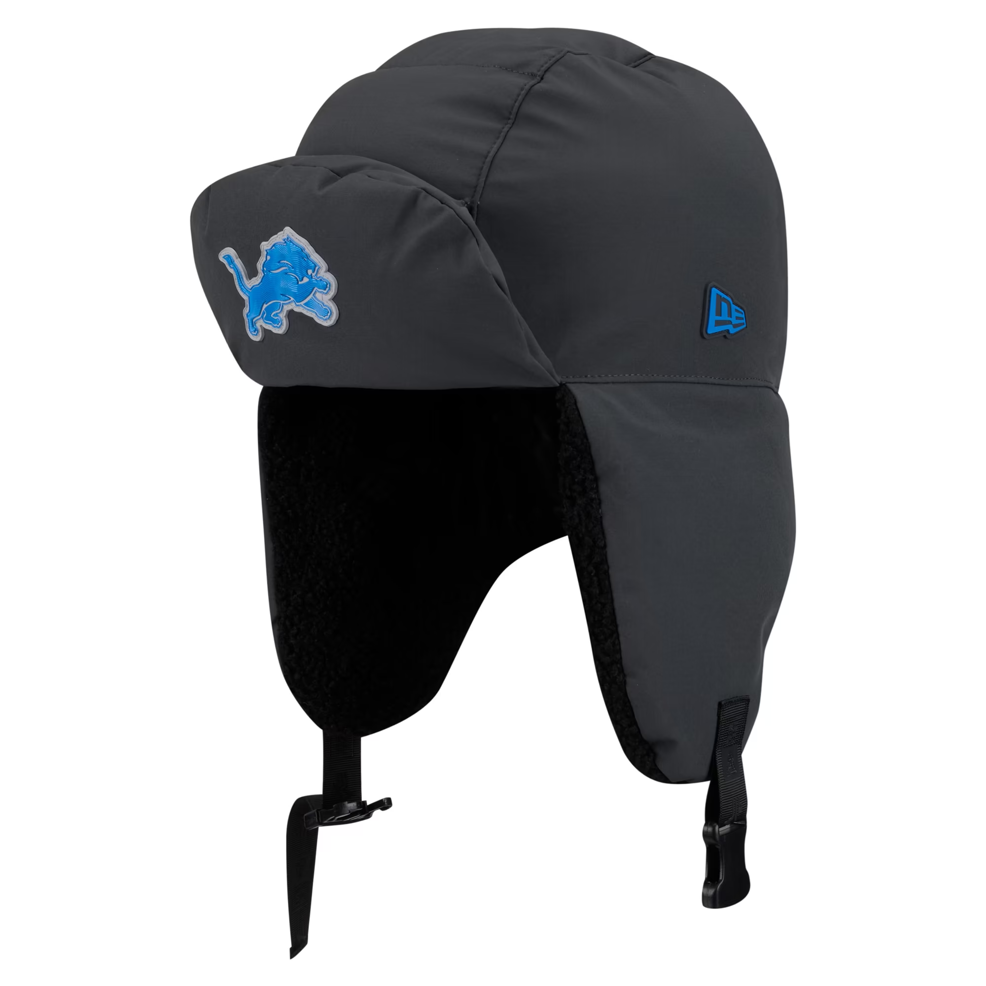 Men's New Era Charcoal Detroit Lions 2026 Sideline Cold Weather  Trapper Hat