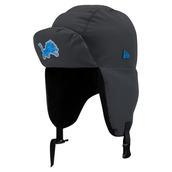Men's New Era Charcoal Detroit Lions 2026 Sideline Cold Weather  Trapper Hat