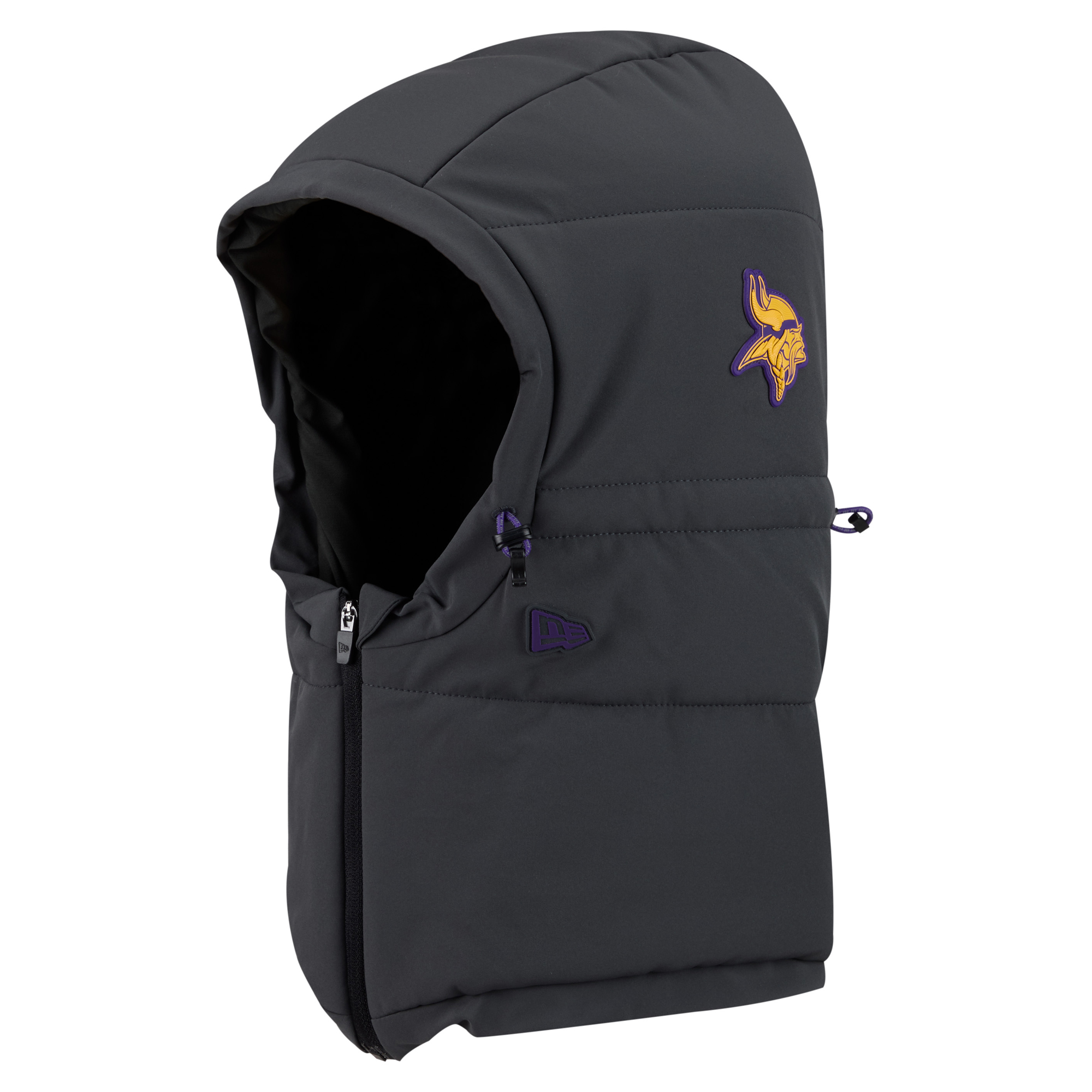Men's New Era Charcoal Minnesota Vikings 2026 Sideline Cold Weather Adjustable Quilted Hood