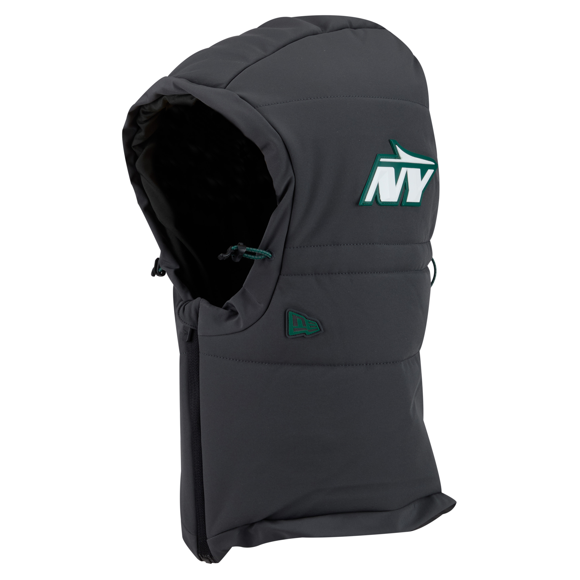 Men's New Era Charcoal New York Jets 2026 Sideline Cold Weather  Adjustable Quilted Hood