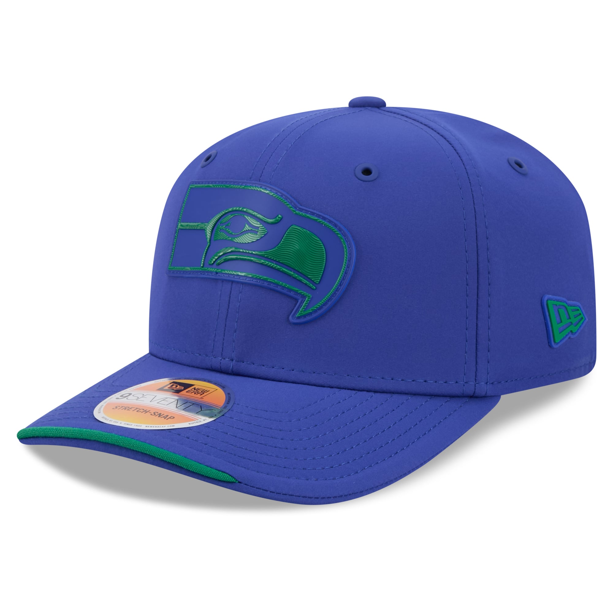 Men's New Era Royal Seattle Seahawks 2026 Sideline Throwback 9SEVENTY Adjustable Hat