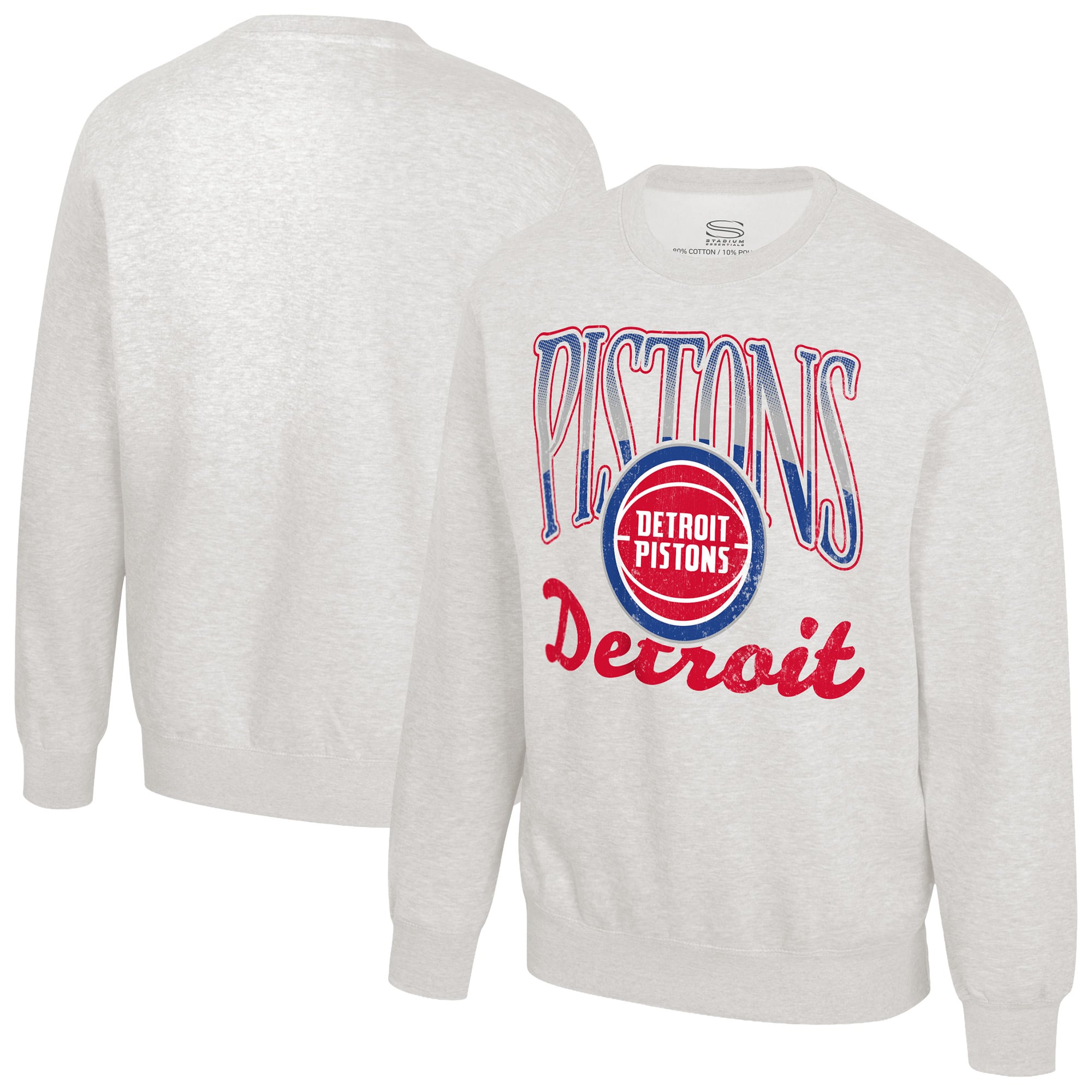 Unisex Stadium Essentials Oatmeal Detroit Pistons Sky High Fleece Sweatshirt