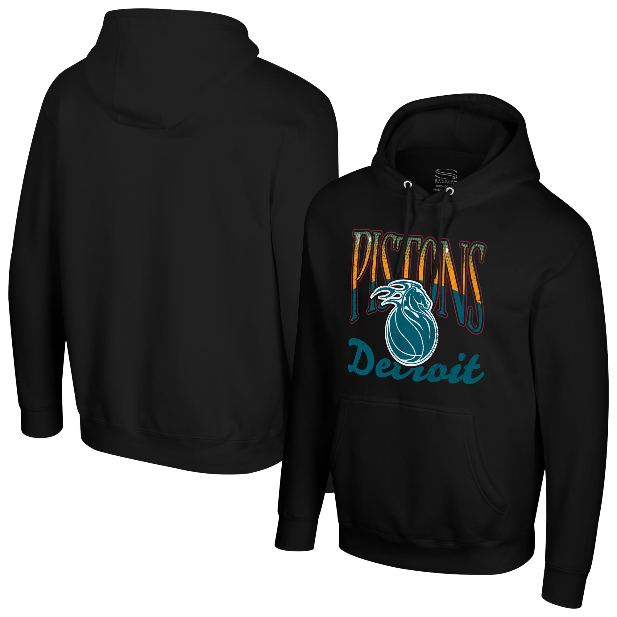 Unisex Stadium Essentials Black Detroit Pistons Sky High Hoodie