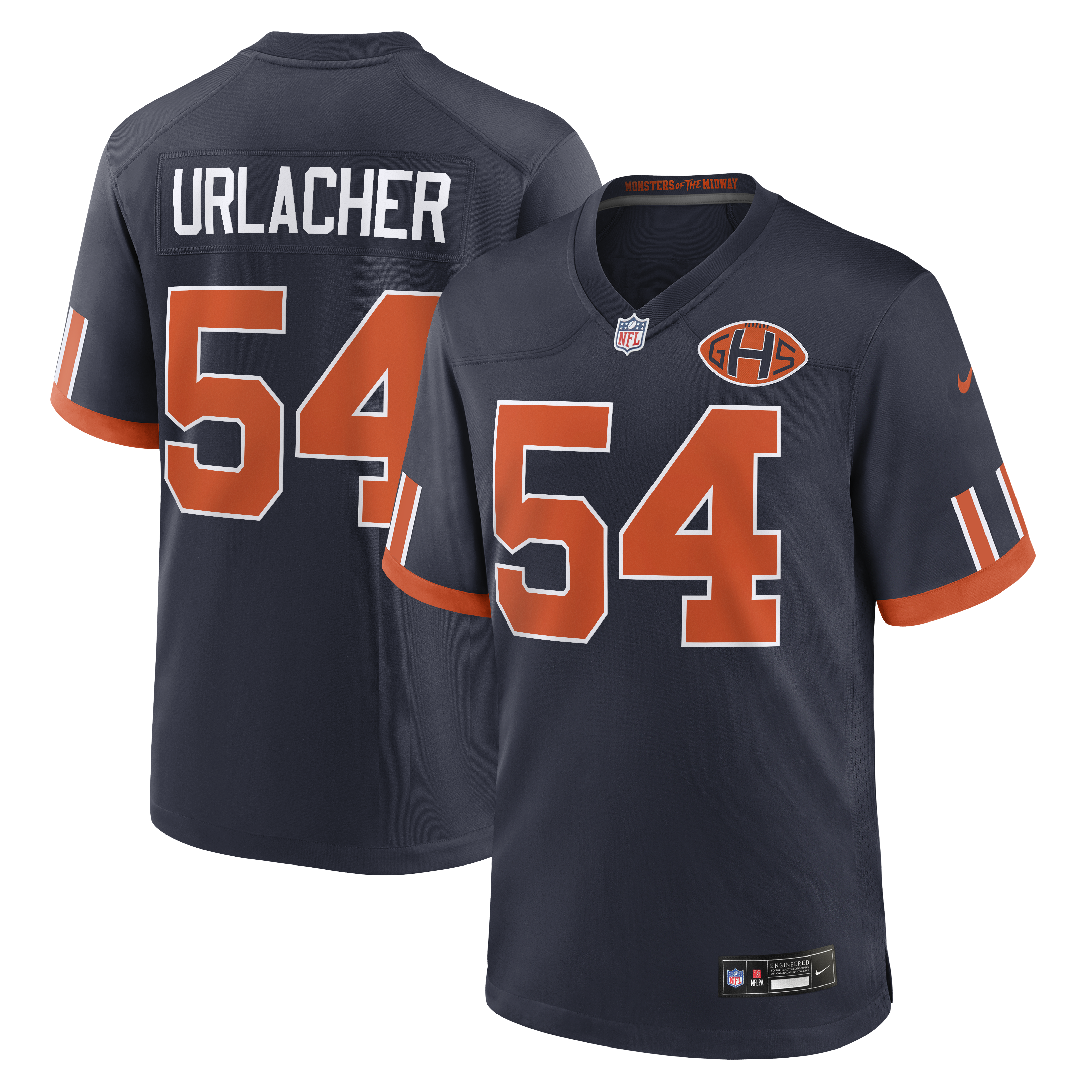 Men's Nike Brian Urlacher Navy Chicago Bears 2026 Rivalries Collection Game Jersey